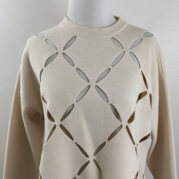 Proenza Schouler Cream Cut-Out Sweater s - Picture 4 of 10
